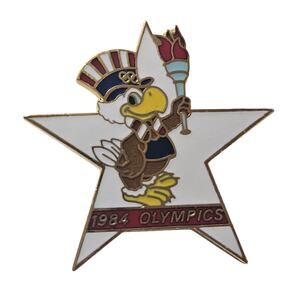 1984 Las Angeles Olympic Game Pin Eagle Torch